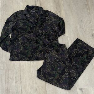 Ralph Lauren Purple and Green Plaid Pajama Top and bottoms